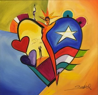 Carry the Torch by Alfred Alex Gockel Original Acrylic on Canvas