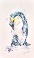 Devoted Dad-Emperor Penguin With Chick