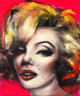Marilyn Monroe sur fond orange (25 Giclées)