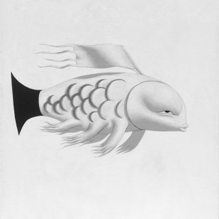 Black White Fish Flag Fish by Deng Xinli