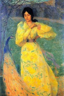 Woman with Peacock (also known as Giovane donna con pavone)