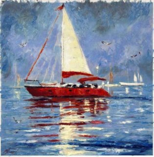 Solitary Sail III by Elena Bond