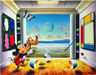 Mickey & Pluto Hanging with Mondrian & Warhol
