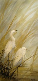 Two Egrets in a Storm