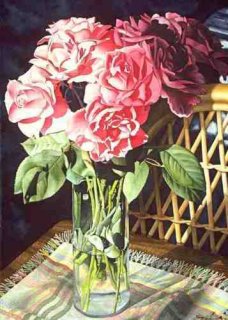 Roses on Koa Table
