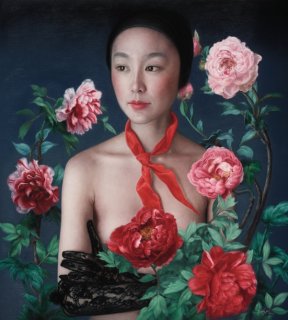 Flower with Girl No. 1 by He Hongbei