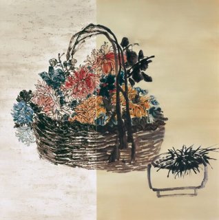 Basket of Flowers by He Sen