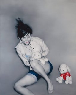 Girl with Soft Toys by He Sen