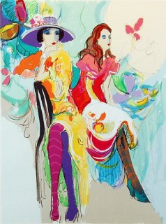 LES COQUETTES I 1995 Signed Serigraph with Certificate of Authenticity by Isaac Maimon