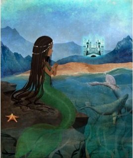 Mermaid and Castle by Jessica Von Braun