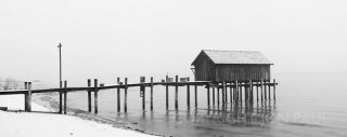 Pier, Boathouse and Snow Storm Panorama