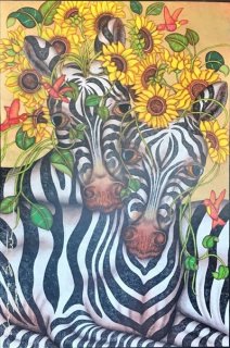Heavenly Zebras Manes Made Of Flowers