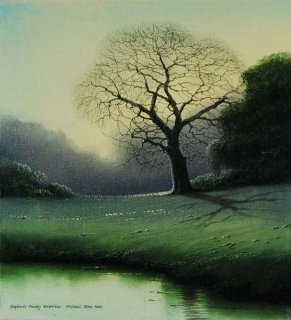 England's Frosty November by M.J. Hill Original Acrylic on Canvas