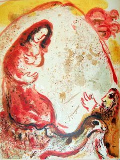 Rachel Has Stolen The Idols Of Her Father by Marc Chagall Original Color Lithograph