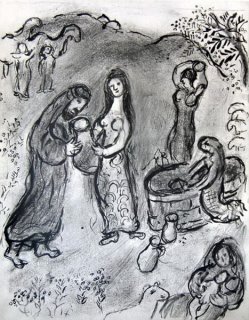 Rebecca Gives A Drink To The Servant Of Abraham by Marc Chagall Original Lithograph 1960
