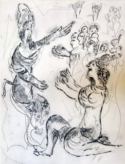 The Pharaoh And The Hebrew / Moses by Marc Chagall Original Lithograph 1960