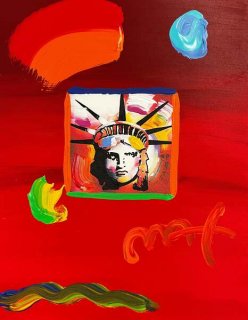 Liberty Head II On Blends by Peter Max Original Mixed Media