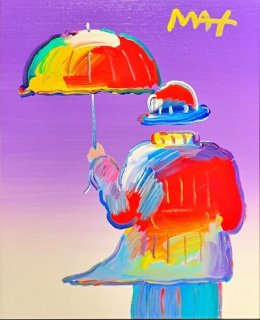Umbrella Man on Purple