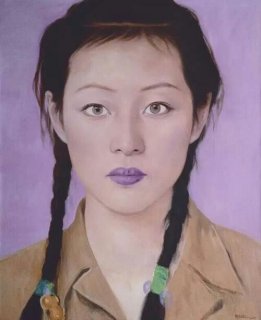 Chinese Girl Purple Lips by Qi Zhilong