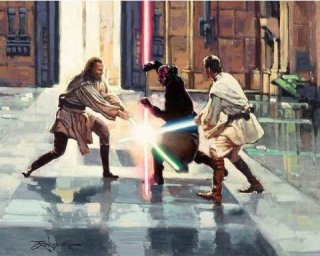 LIGHTSABER DUEL ON NABOO by Rodel Gonzalez - Limited Edition - PoP x HoyPoloi Gallery