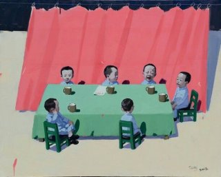 Children in Meeting Tea Time by Tang Zhigang