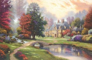 Mansions In Paradise By Thomas Kinkade