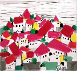 A Sea of Red Houses by Wu Guanzhong