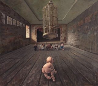 Wall Painting Baby by Zhang Linhai